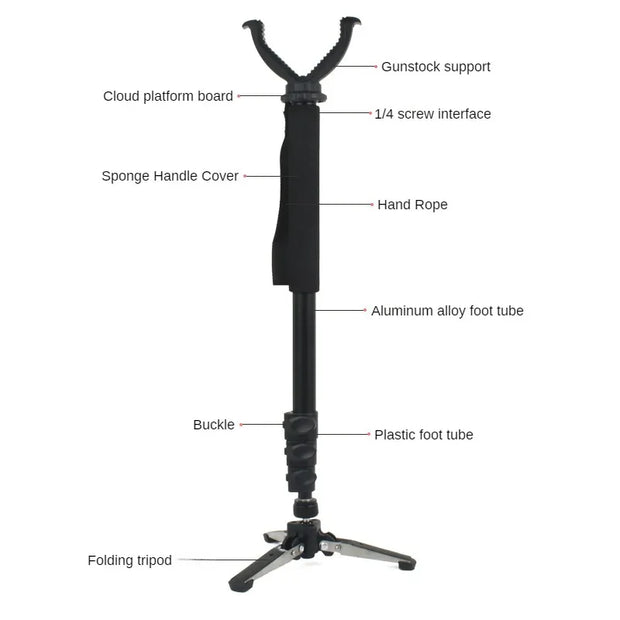 Outdoor Hunting Tripod Durable Adjustable Height Hunting Stand Aluminum V-Yoke Shooting Rack Multifunctio Hunting Safe Accessory