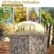 Pop-Up Hunting Blind 2-3 Person - 270° See-Through Ground Tent