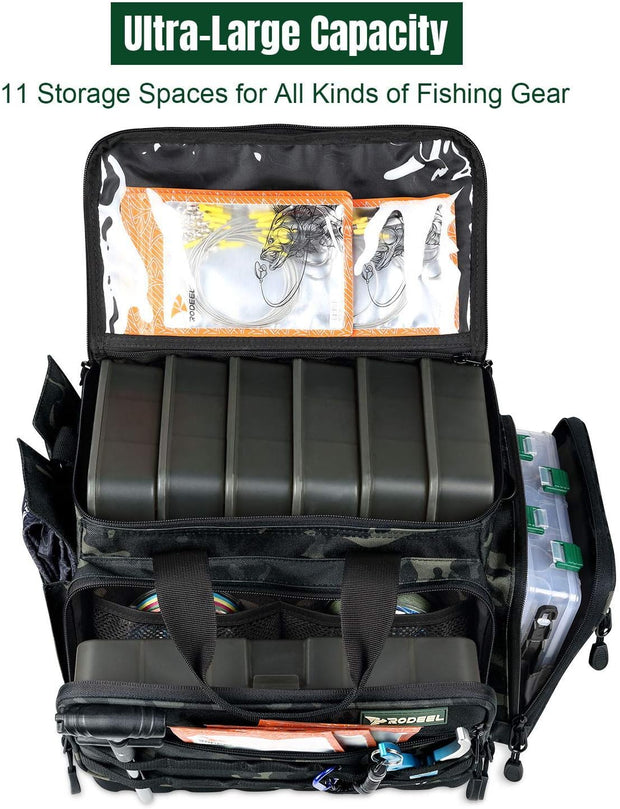 Fishing Tackle Bags - Saltwater or Freshwater Fishing Bags with 4 Trays