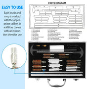 126Pcs Universal Gun Cleaning Kit Gun Cleaning Brushes Mops With Carrying Case For Rifles Pistols Handguns Shotguns