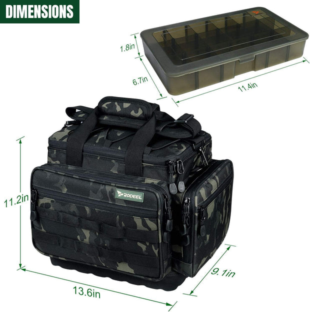 Fishing Tackle Bags - Saltwater or Freshwater Fishing Bags with 4 Trays