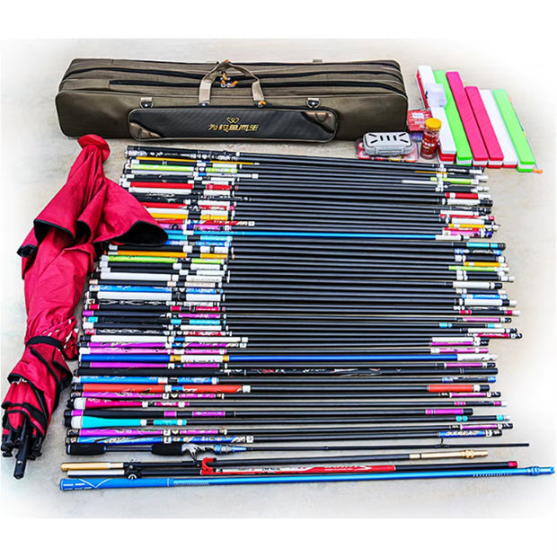 3 Layer Portable Folding Fishing Rod Bag Fishing Pole Gear Tool Storage Case Backpack Fishing Equipment Fishing Reel Bag X349G
