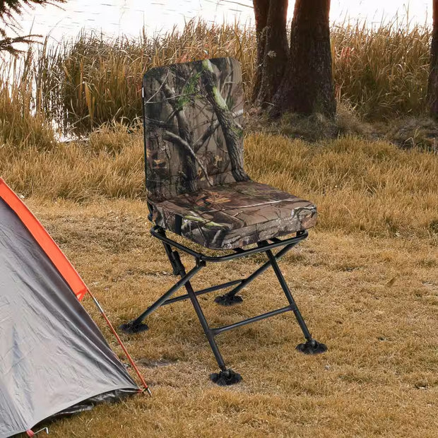 Folding Silent Swivel Blind 360°Swivel Hunting Chair with All-Terrain Foot Pads