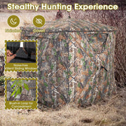 Pop-Up Hunting Blind 2-3 Person - 270° See-Through Ground Tent