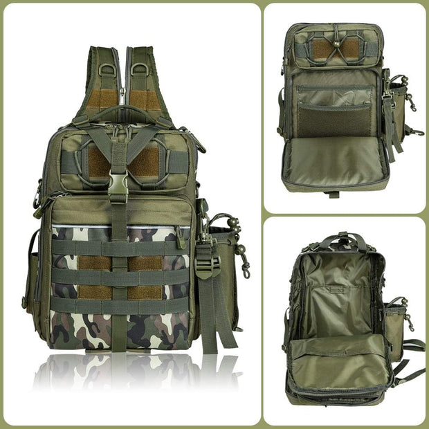 Outdoor Tackle Bag - Large Water-Resistant Fishing Backpack