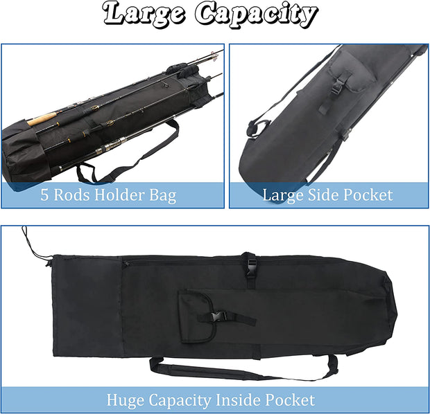 Fishing Rod Case Pole Holder Bag Large Capacity Fishing Rod Storage Waterproof Travel Carry Case Bag Fishing Gear Gifts for Fishermen