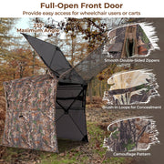 360° Hunting Blind 2-3 Person - One-Way See-Through Ground Tent