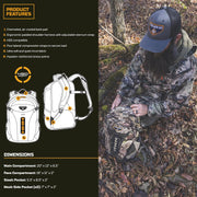 Pace Day Pack, Mossy Oak Break-Up Country, 1,600-Cubic-Inch Low-Profile Ultra Soft Quiet Durable Hunting Backpack with Multiple Pockets & Water Reservoir Compartment