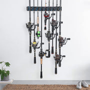 Vertical Fishing Rod Holder 9 Rods Fishing Pole Holder Wall Mounted Fishing Rack
