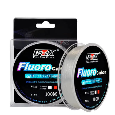 100M Fluorocarbon Bait Fishing Line, Carbon Fiber Fly Fishing, Wild Fishing, Sea Fishing, Fishing Accessories, Tools, Outdoor