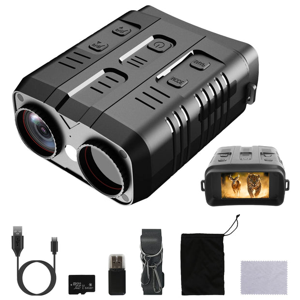 4K Night Vision Binoculars - 10X Zoom with WiFi & 2624ft Range